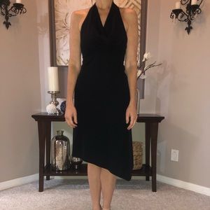 BCBGMAXAZRIA Black Cowl Neck Halter Dress